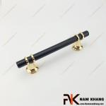 Tay nắm tủ cổ điển màu đen chân đế vàng bóng NK207-DN