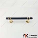 Tay nắm tủ cổ điển màu đen chân đế vàng bóng NK207-DN