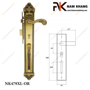 Khóa cửa sảnh bằng đồng cao cấp cho cửa gỗ NK479XL-OR