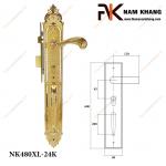 Khóa cửa sảnh cổ điển bằng đồng cao cấp cho cửa gỗ NK480XL-24K