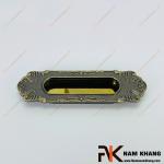 Tay nắm âm tủ kiểu cổ màu rêu vàng NK104-RV