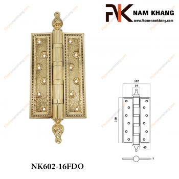 Bản lề cửa hoa văn màu đồng vàng NK602-16FDO