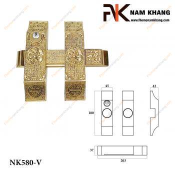 Khóa cửa bức bàn cổ điển bằng đồng cao cấp NK580-V