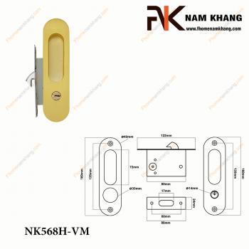 Khóa âm cửa lùa cao cấp màu đồng vàng mờ NK568H-VM