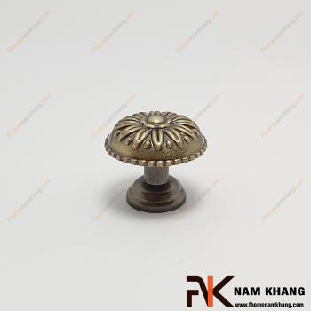 Núm cửa tủ hoa cổ điển màu xanh rêu NK048-RX