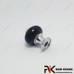 Núm cửa tủ sứ đen chân trắng bạc NK338-DT