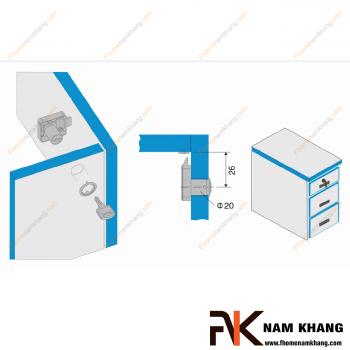 Khóa cửa tủ - Khóa tự động NK711-KTD