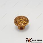 Núm tủ tròn họa tiết mạ màu cafe NK226L-CF