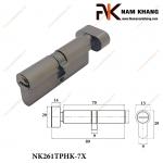 Củ khóa cửa thông phòng chất liệu hợp kim màu xám NK261TPHK-7X