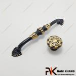 Núm cửa tủ tròn đồng hoa văn cổ điển NK451D-BCF