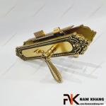 Khóa cửa cao cấp từ chất liệu đồng phối hoa văn cổ điển hoàng gia NK582L-OR