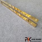 Tay nắm cửa chính thanh vuông dạng trơn màu vàng bóng NK900L-150V304
