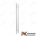 Tay nắm cửa chính thanh vuông dạng trơn màu trắng sứ NK900L-150T304