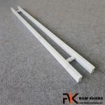 Tay nắm cửa chính thanh vuông dạng trơn màu trắng sứ NK900L-150T304
