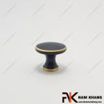 Núm cửa tủ tròn phối hợp màu đồng đen viền vàng NK455D-BCF