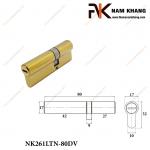 Củ khóa lệch 2 đầu chìa bằng đồng NK261LTN-80DV