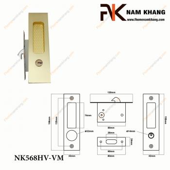 Khóa âm cửa màu vàng mờ NK568HV-VM