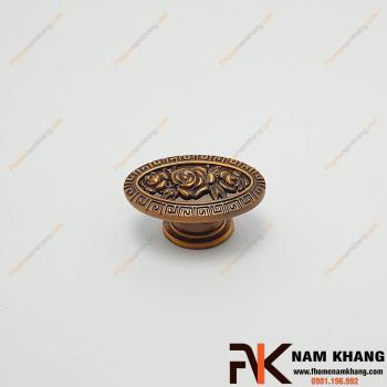 Núm nắm cửa tủ hoa hồng cổ điển màu cafe NK366-CF 