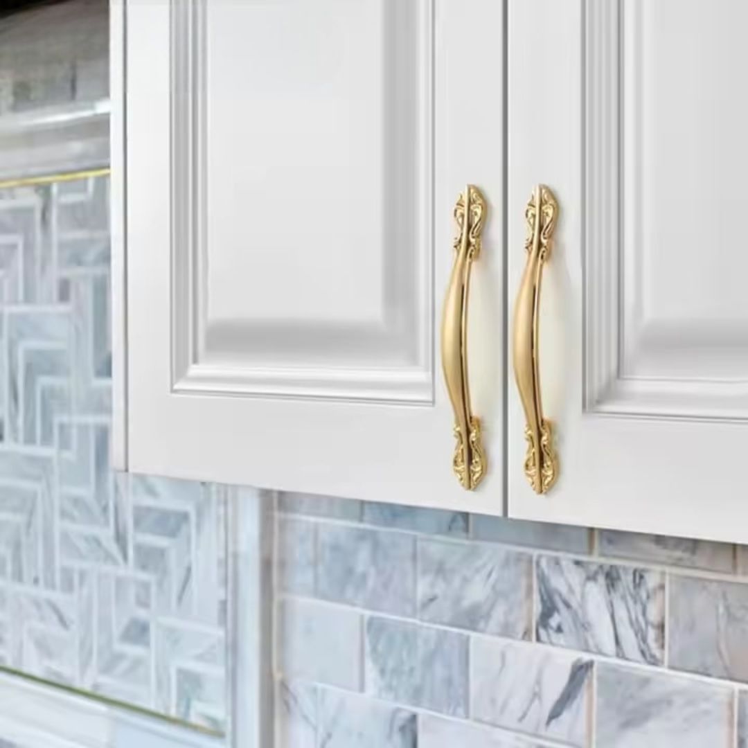 Tay nắm tủ hợp kim mạ màu vàng cổ điển NK034