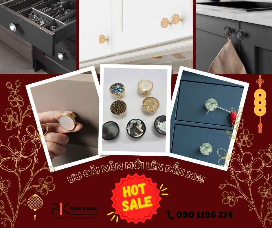 Tay nắm tủ: Chắc chắn rằng những chiếc tay nắm tủ nhỏ bé nhưng vô cùng tinh tế sẽ làm mới không gian bếp hay phòng ngủ của bạn. Từ những thiết kế đơn giản đến cầu kỳ, tất cả đều có sẵn tại F-Home Nam Khang.