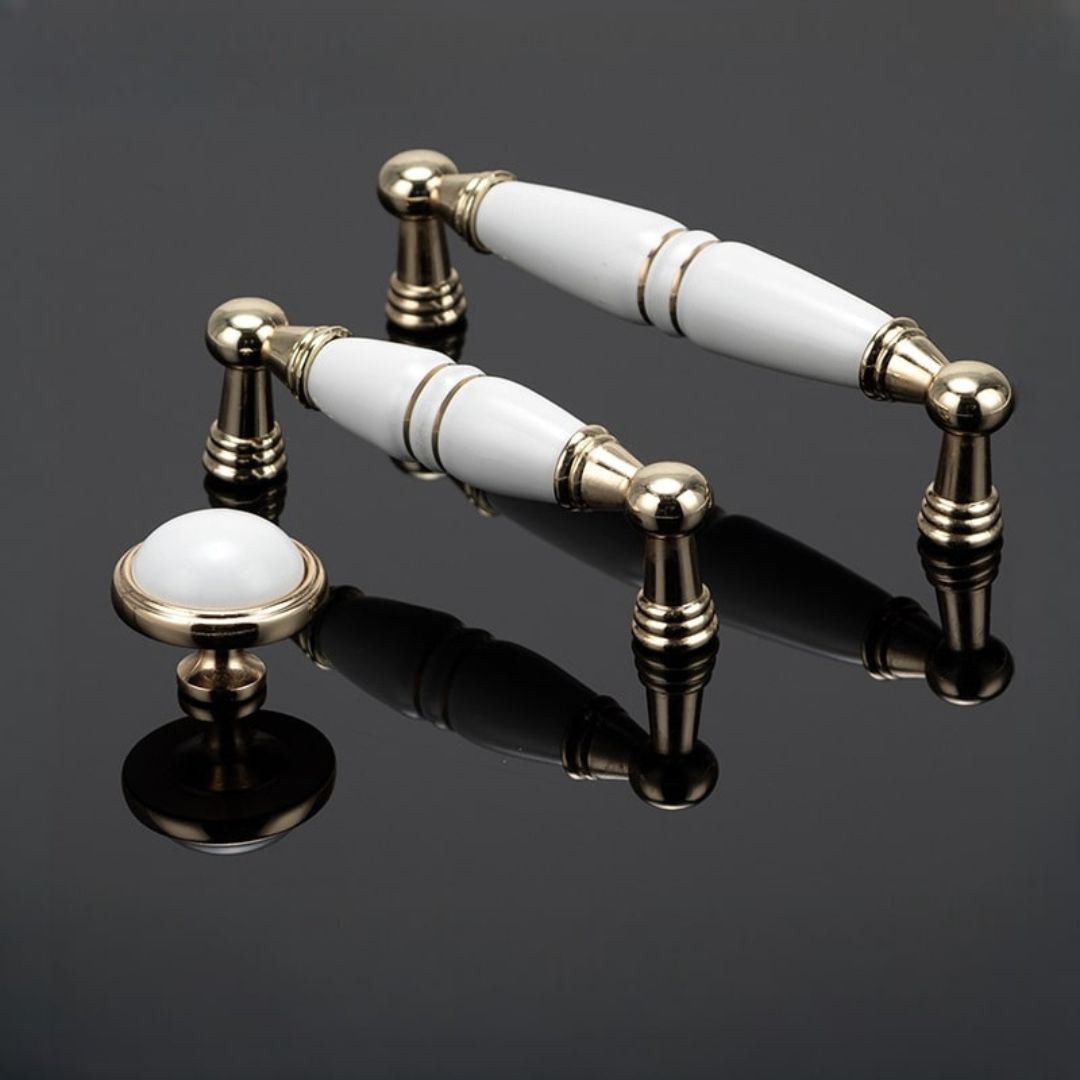 Tay nắm tủ phối sứ trắng NK298