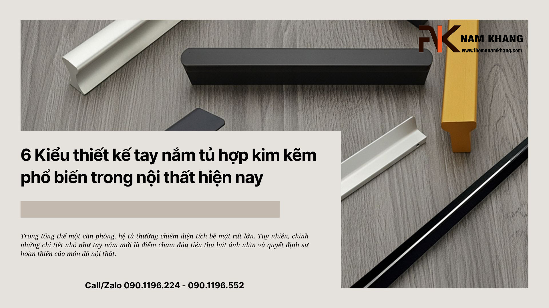 Tay nắm tủ hợp kim kẽm