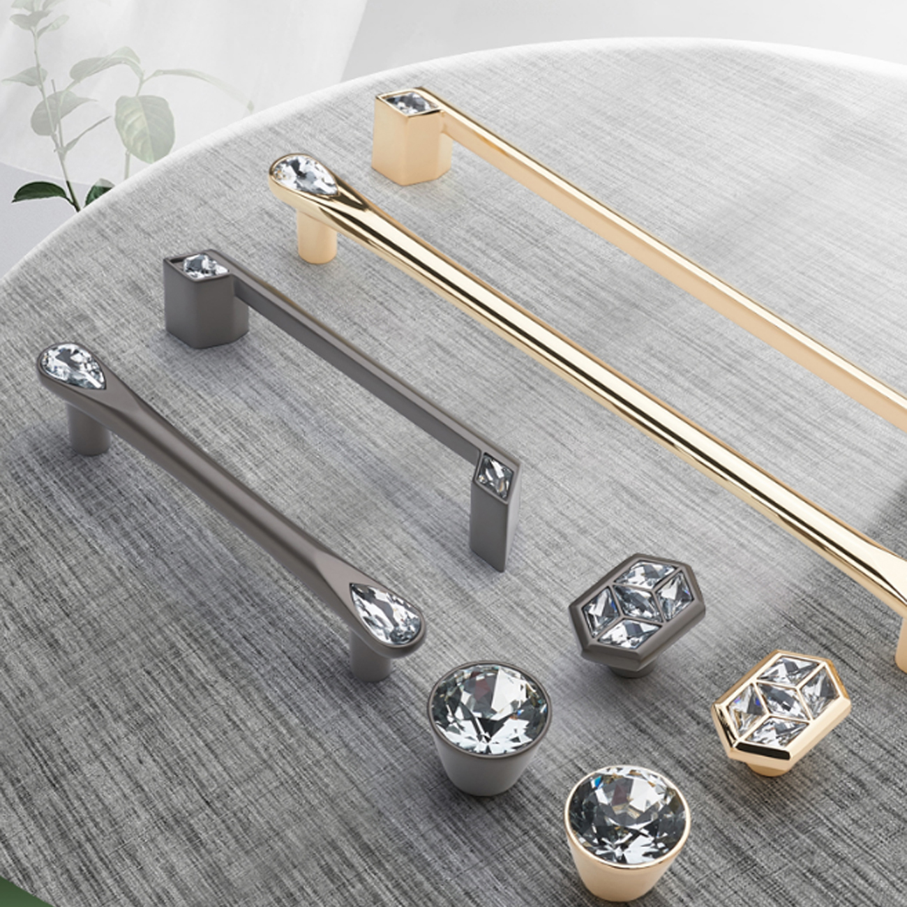 Tay nắm tủ phối pha lê cao cấp NK439