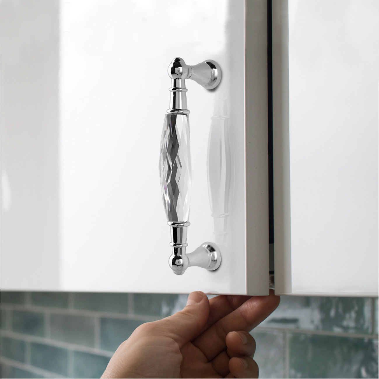 Tay nắm tủ phối pha lê sang trọng NK295