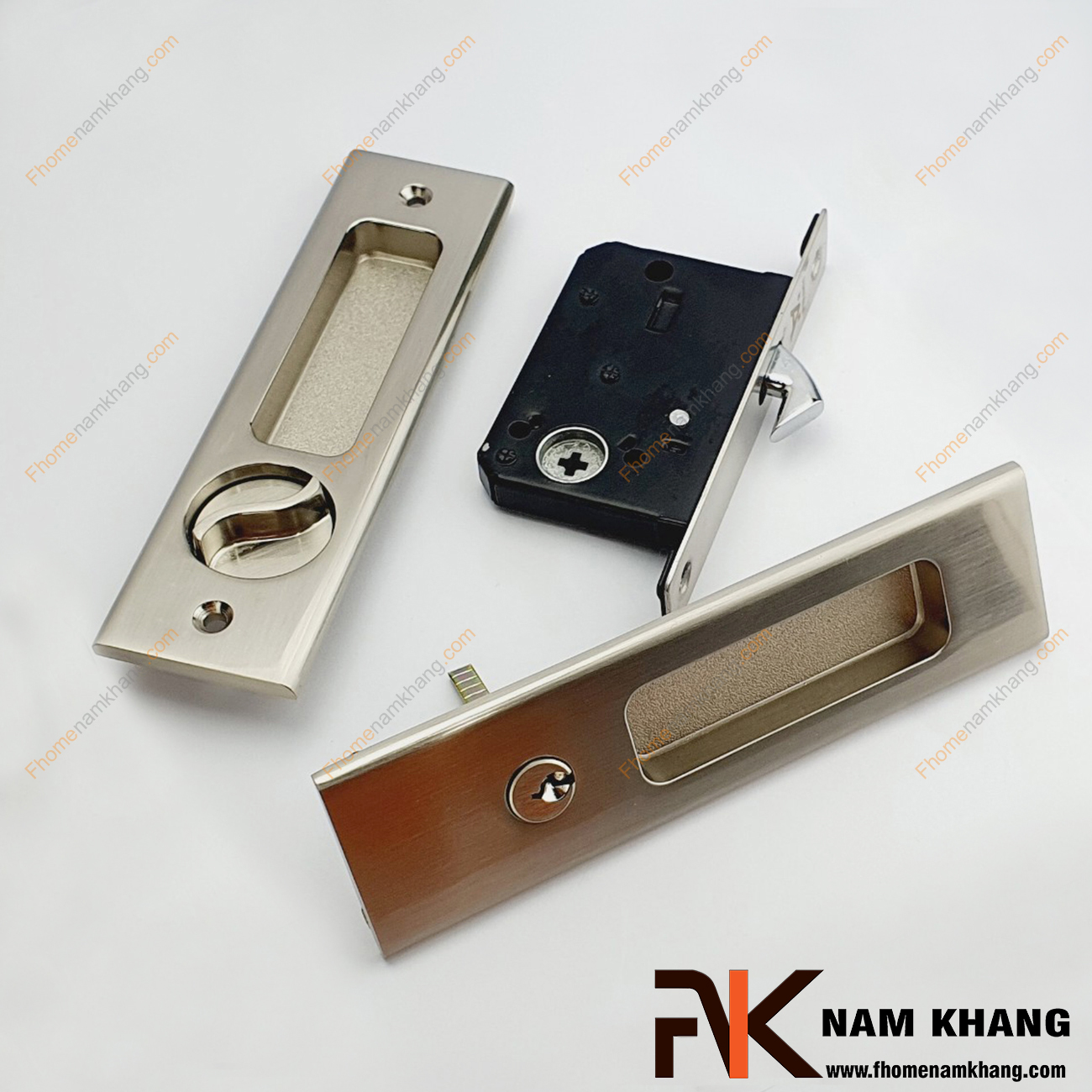 Khóa âm cửa lùa dạng vuông màu inox xước NK568V-INOX là sản phẩm khóa thông dụng và được ưa chuộng sử dụng tại thị trường Việt Nam.