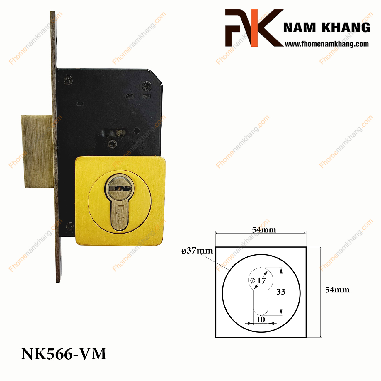 Khóa âm cửa mở bằng đồng cao cấp NK566-VM - dòng khóa cửa nhỏ gọn sử dụng được cho nhiều dạng cửa từ chất liệu gỗ đến nhôm, inox,...Đặc trưng của dòng khóa cửa này ở sự nhỏ gọn, tiện lợi, không quá nhiều chi tiết nhưng vẫn đảm bảo độ thâm mĩ và an toàn cao.