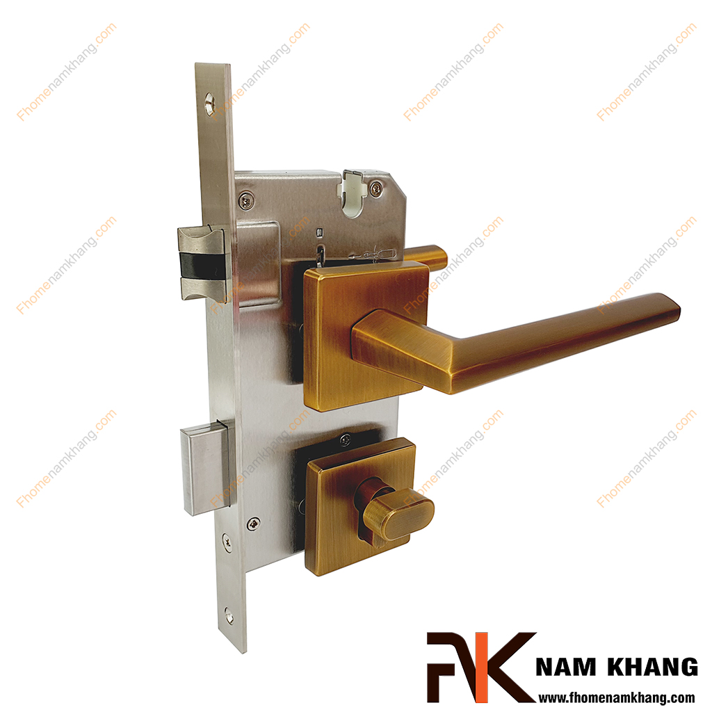 Khóa cửa phân thể kiểu dáng ốp vuông màu cafe NK573V-CF - kiểu khóa cửa tiện lợi được lựa chọn sử dụng nhiều trong thiết kế nội ngoại thất nhà ở, chung cư, biệt thự,...