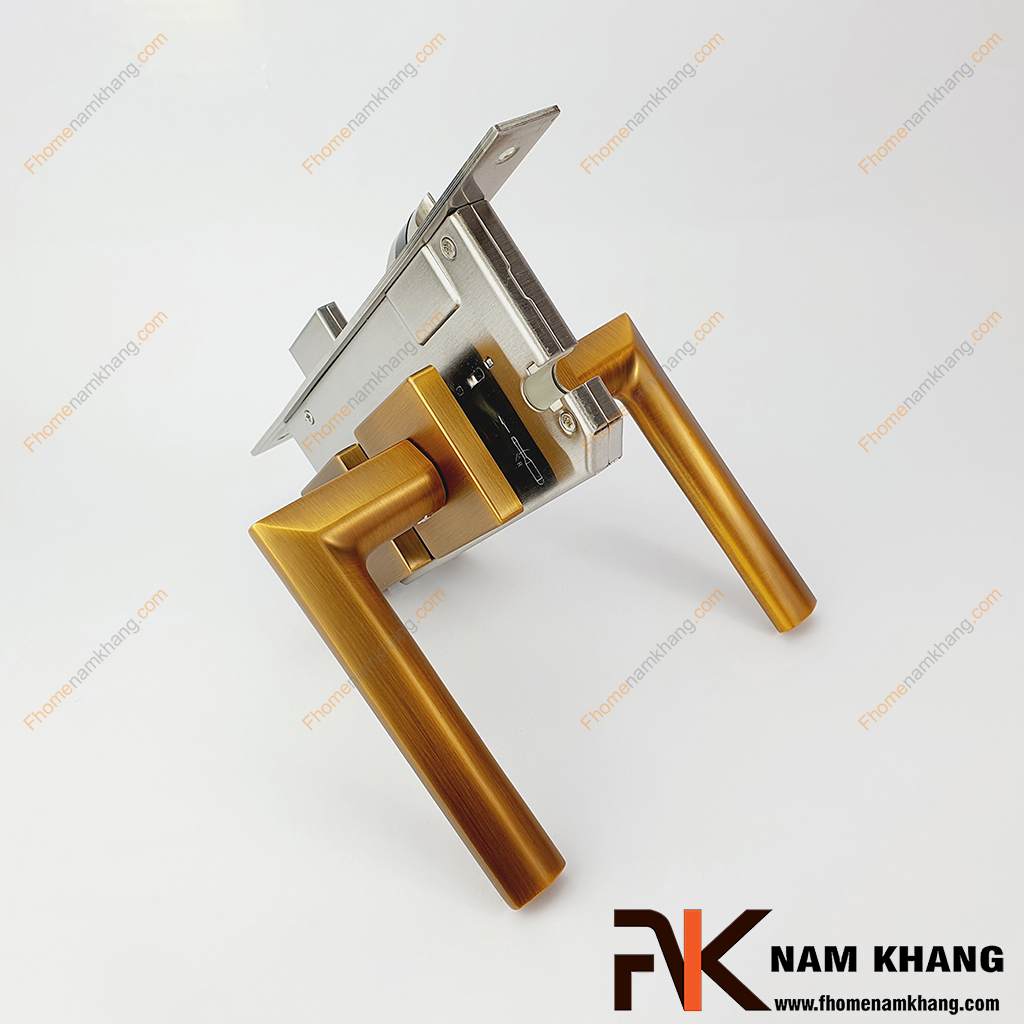 Khóa cửa phân thể kiểu dáng ốp vuông màu cafe NK573V-CF - kiểu khóa cửa tiện lợi được lựa chọn sử dụng nhiều trong thiết kế nội ngoại thất nhà ở, chung cư, biệt thự,...