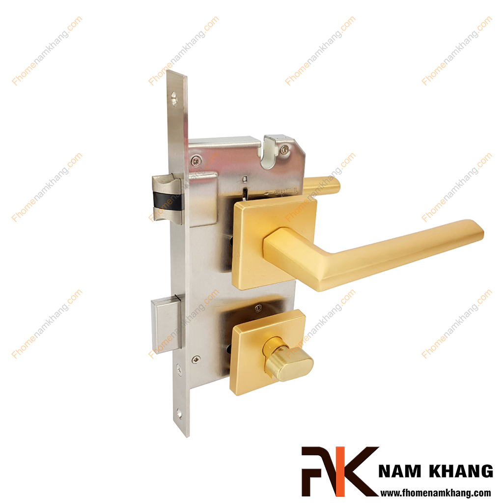Khóa cửa phân thể kiểu dáng ốp vuông màu vàng mờ NK573V-VM - kiểu khóa cửa tiện lợi được lựa chọn sử dụng nhiều trong thiết kế nội ngoại thất nhà ở, chung cư, biệt thự,...