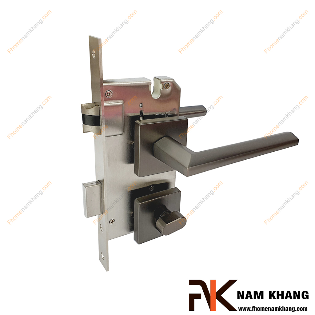 Khóa cửa phân thể kiểu dáng ốp vuông màu xám NK573V-X - kiểu khóa cửa tiện lợi được lựa chọn sử dụng nhiều trong thiết kế nội ngoại thất nhà ở, chung cư, biệt thự,...