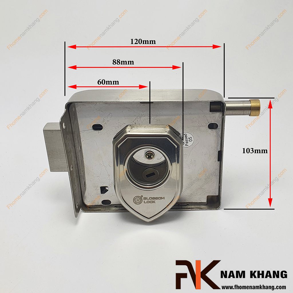 Khóa cổng cao cấp INOX304 NK583KC-1M là dòng khóa hộp được sử dụng trên các dạng cửa cổng sắt, nhôm, inox hoặc các chất liệu gỗ.