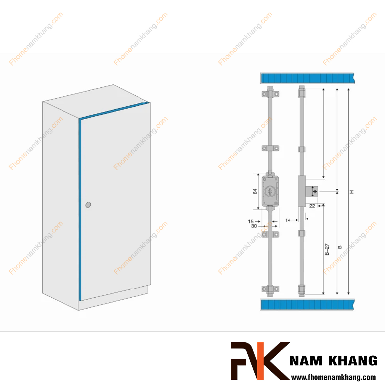 Khóa cửa tủ - Khóa cây ty NK709-KCT-dòng khóa tủ nhỏ thông dụng được sử dụng rất nhiều trên thị trường. Dạng khóa cửa tủ này chuyên sử dụng cho cửa tủ 2 cánh cỡ lớn.