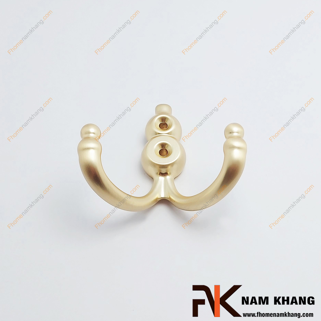 Móc treo tường cao cấp màu vàng mờ NK123T-VM - Móc treo có thiết kế hai chấu hình vòng cung, đầu móc được bo tròn giúp treo đồ an toàn mà không làm hỏng vải.