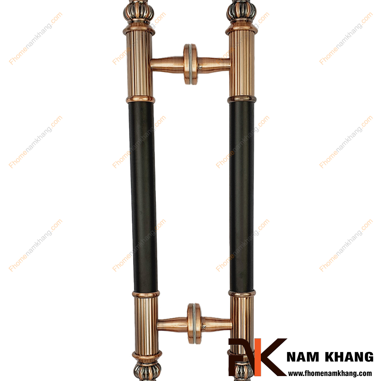 Tay nắm cửa chính màu đồng cổ phối thân đen NKC013-TD được sản xuất từ chất liệu cao cấp, có kích thước lớn chuyên dùng cho cửa kính, cửa gỗ, cửa 2 hoặc 4 cánh,...