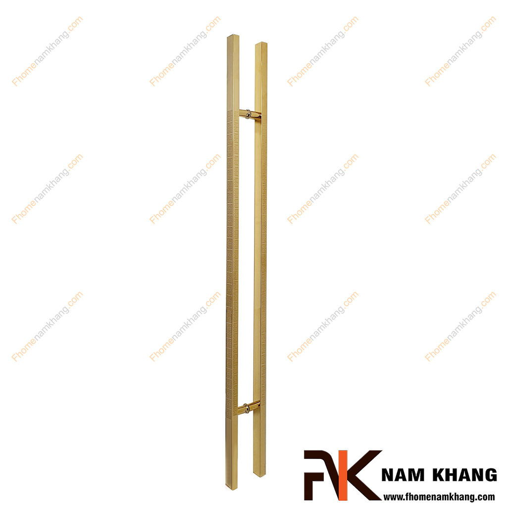 Tay nắm cửa chính thanh hộp 25*38 chữ vạn màu vàng bóng NK901-150V304 dòng tay nắm cửa size dài có thiết kế chữ vạn quanh trên thân sử dụng cho các dạng cửa gỗ, nhôm kính,...