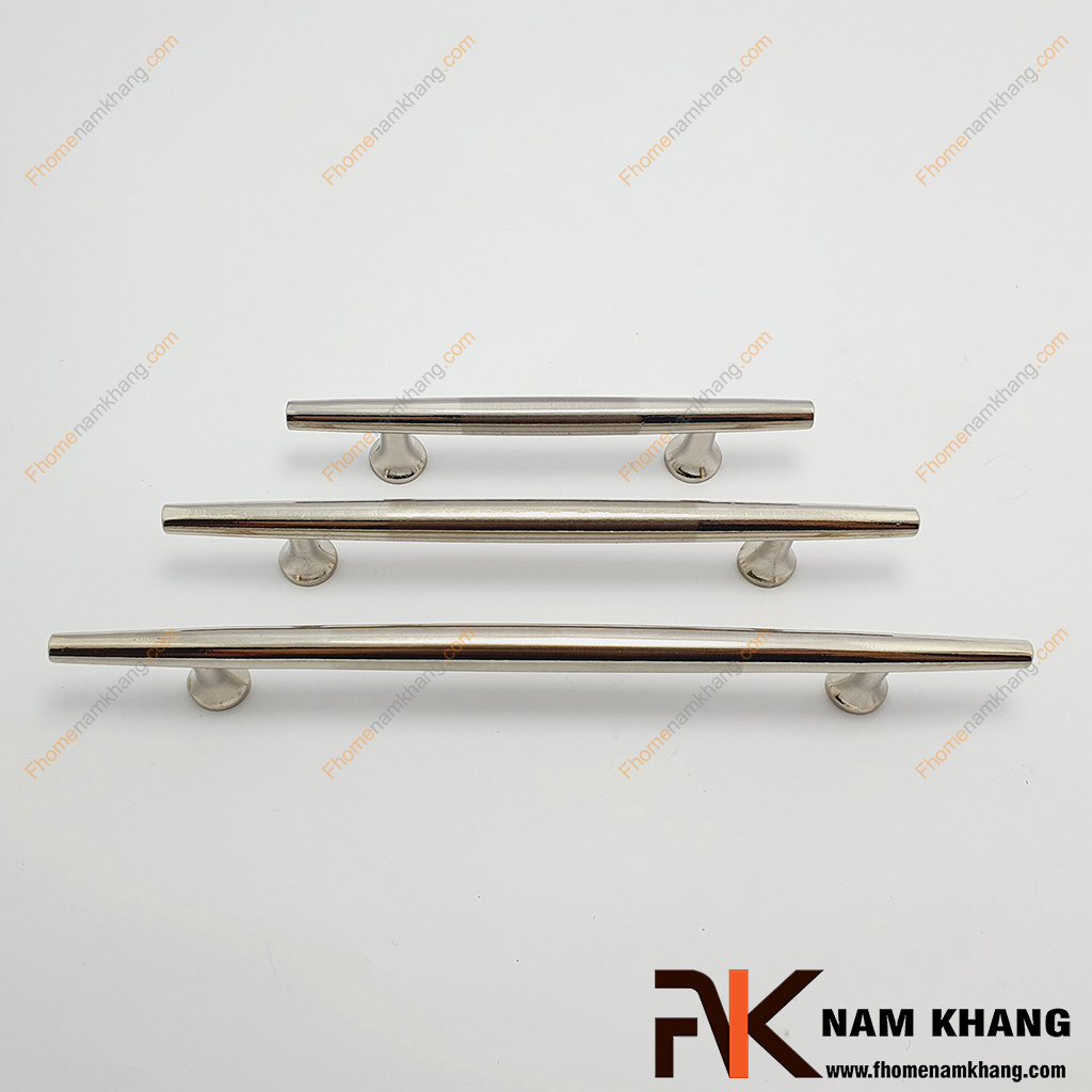 Tay nắm cửa tủ trắng bạc NK357L-B mẫu tay nắm hợp kim dạng thanh T với chân đế liền bền đẹp. 