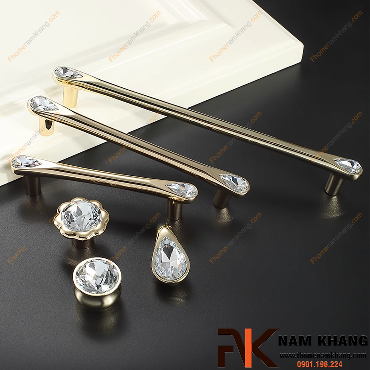Tay nắm tủ pha lê cao cấp 
