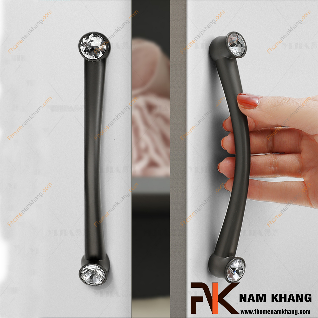 Tay nắm tủ pha lê cao cấp 