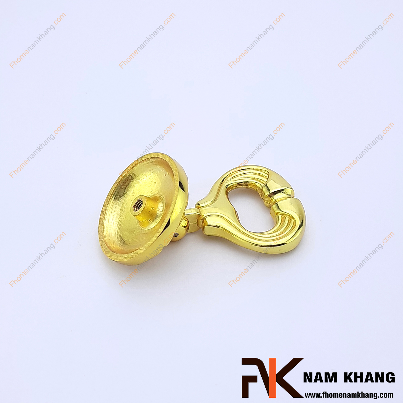 Núm cửa tủ dạng vòng mạ vàng NK370-V , một thiết kế với tay nắm dạng vòng quen thuộc trong thiết kế phụ kiện nội thất.