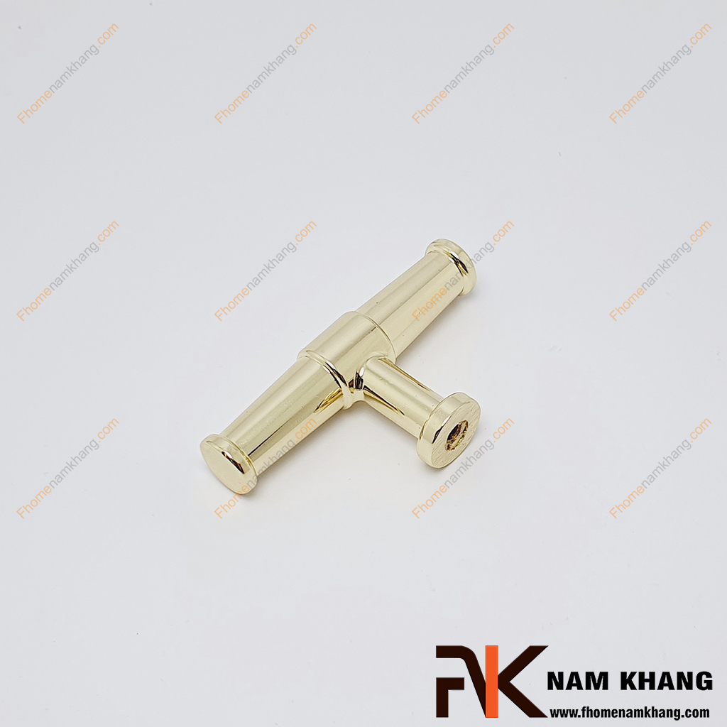 Núm tay nắm tủ chữ T vàng bóng NK276T-VB Núm tay nắm tủ hợp kim màu vàng bóng nổi bật với thiết kế thanh trụ đối xứng, kết hợp các đường nét tối giản và tinh tế