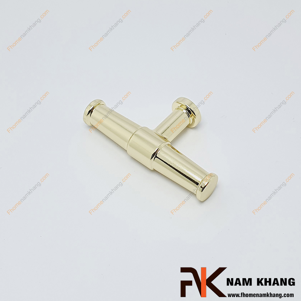 Núm tay nắm tủ chữ T vàng bóng NK276T-VB Núm tay nắm tủ hợp kim màu vàng bóng nổi bật với thiết kế thanh trụ đối xứng, kết hợp các đường nét tối giản và tinh tế