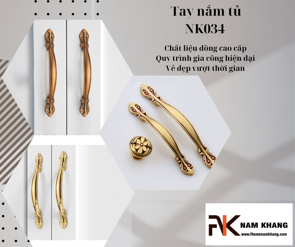 Tay nắm tủ tân cổ điển là dòng tay nắm được nhiều khách hàng ưu chuộng bởi sự kết hợp tinh tế giữa vẻ đẹp cổ điển sang trọng, và phong cách hiện đại tối giản. Những chi tiết trang trí, tinh xảo, thiết kế đa dạng mang đến sự tiện nghi mà còn tạo điểm nhấn ấn tượng.
